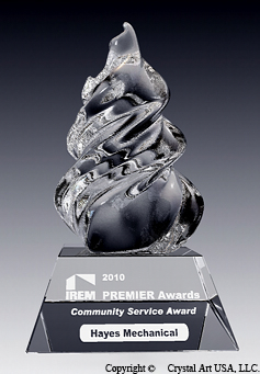 burning flame crystal award 