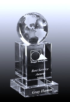 globe menorah crystal award