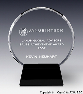 circle crystal award plaque