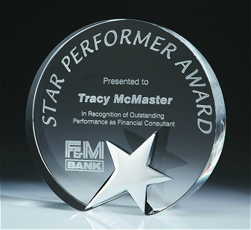 top star circle award plaque