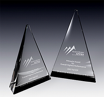 Triangle Peak Plaque crystal award