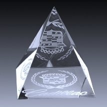 pyramid crystal paperweight