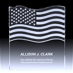 crystal american flag award