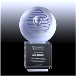 blue orb crystal award