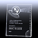 Global Achievements crystal award Plaque