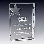 chrome star crystal award plaque