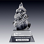 burning flame crystal award