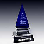 blue impact crystal award