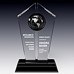 Ambassador Globe crystal plaque