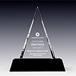 triangle crystal award plaque