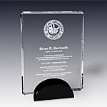 rectangular crystal award plaque