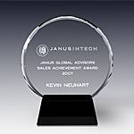 circle  crystal award plaque