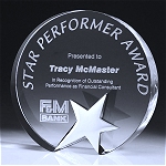 top star circle crystal award plaque
