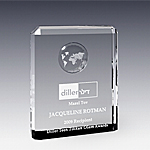 globe menorah crystal award