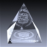 pyramid crystal paperweight