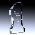 one glass paperweight