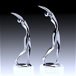 crystal golfer swing  trophy